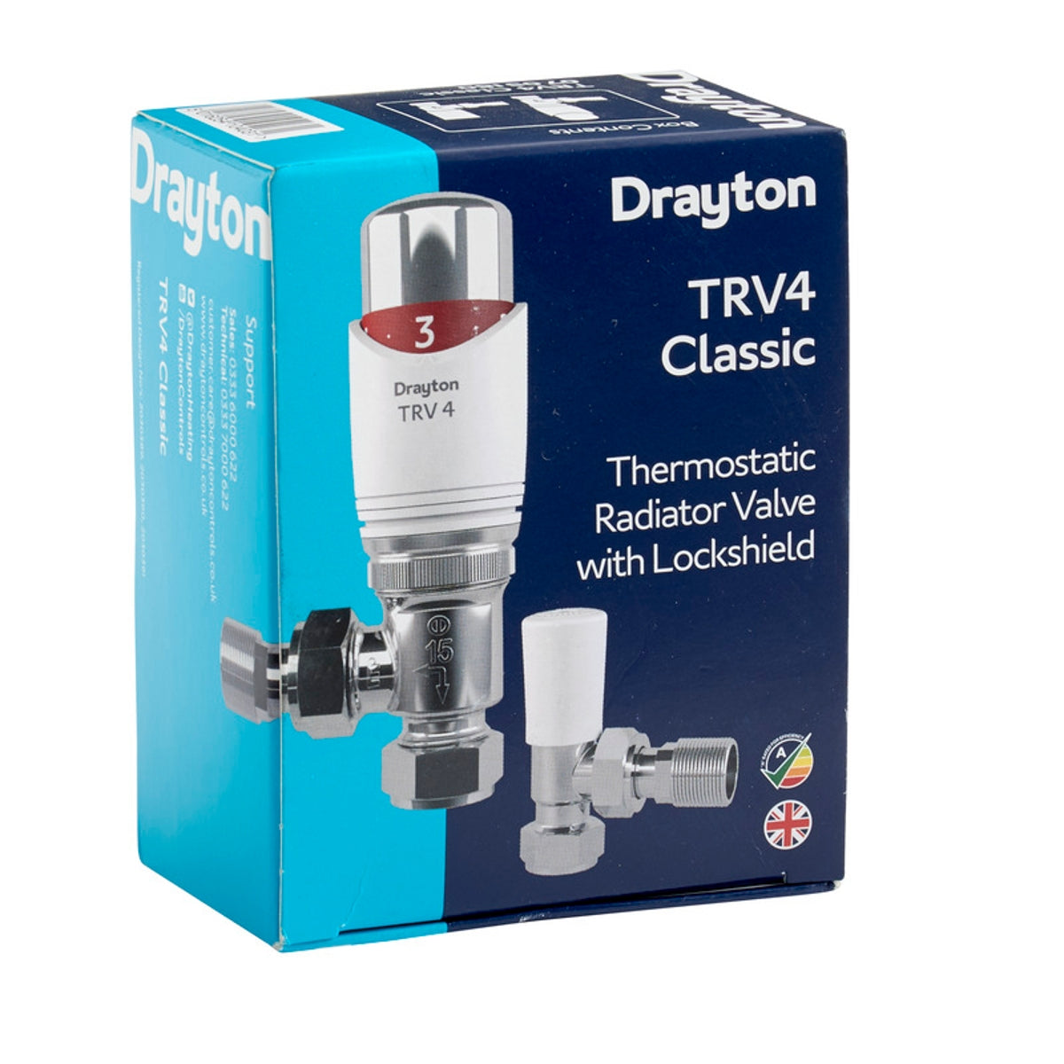Drayton TRV4 Classic TRV and lockshield retail box