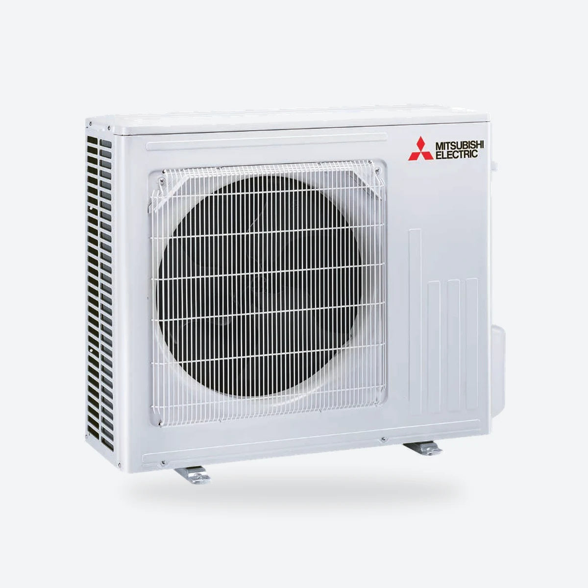 Mitsubishi Electric MUZ-AY outdoor unit in white, front angled view