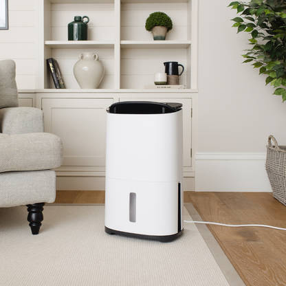 MeacoDry Arete Two 20L dehumidifier in a living room
