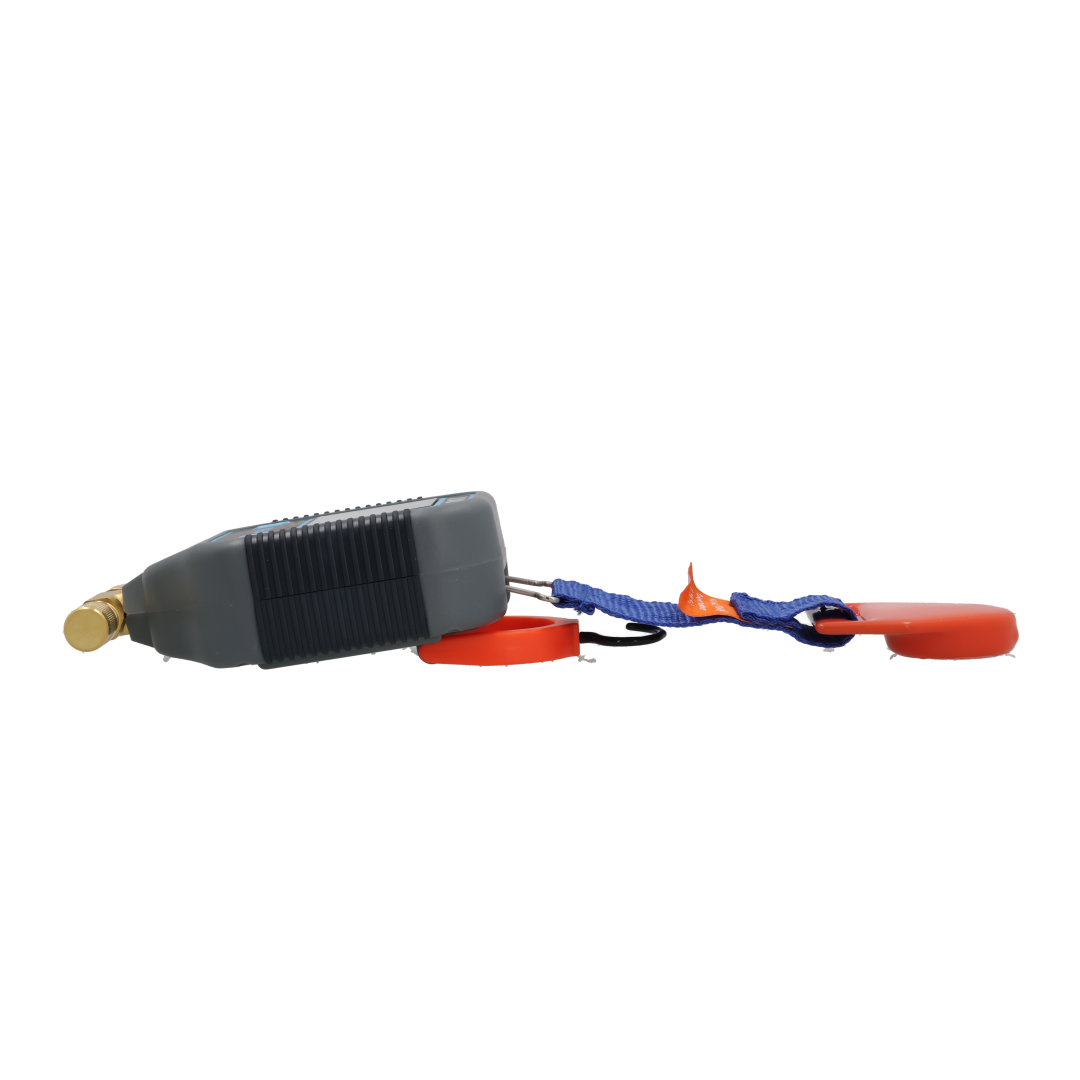 JAVAC VG64 digital vacuum gauge with hanging strap, lying flat