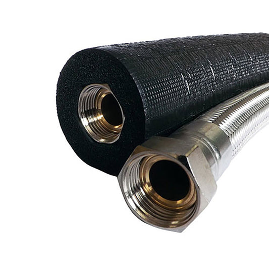 DiversiTech flexible ASHP hose with insulation and 1 inch BSP female fitting