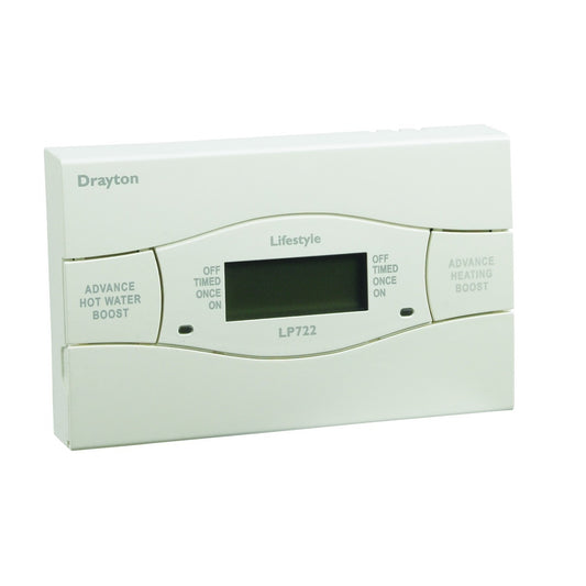 Drayton LP722 7 day 2 channel programmer, front view