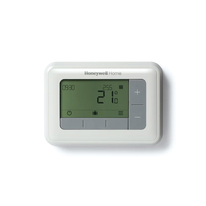Honeywell Home T4 programmable thermostat, angled view