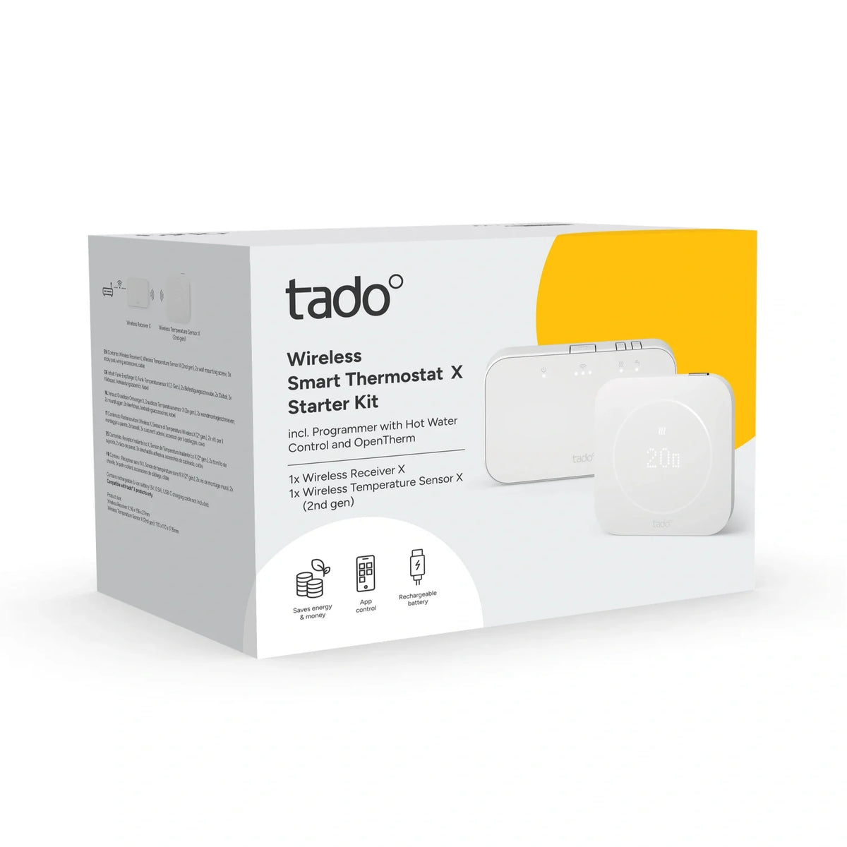 tado Wireless Smart Thermostat X starter kit retail box