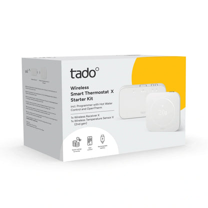 tado Wireless Smart Thermostat X starter kit retail box