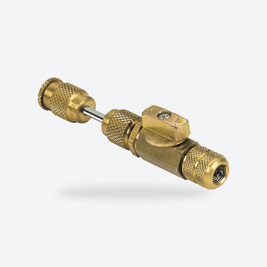 CPS Pro-Set valve core remover tool in brass, seen from the other side