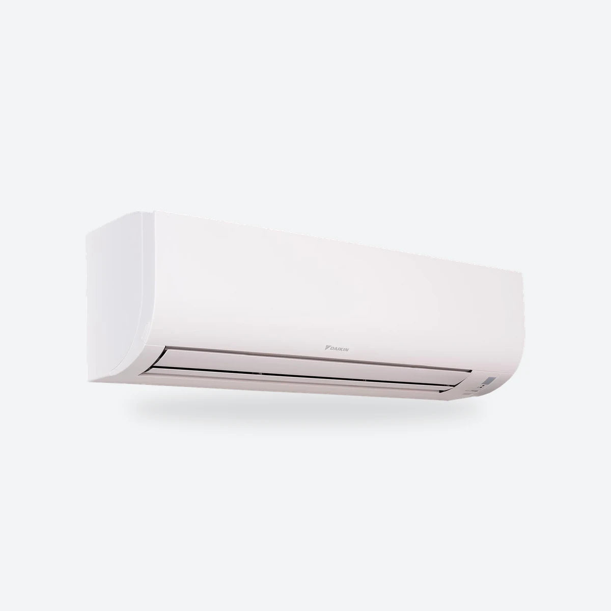 Daikin Comfora wall-mounted indoor unit in white, seen from the left