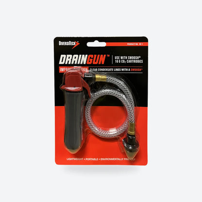 DiversiTech DrainGun condensate drain line cleaner on its retail card
