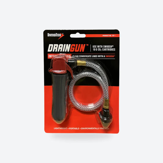 DiversiTech DrainGun condensate drain line cleaner on its retail card