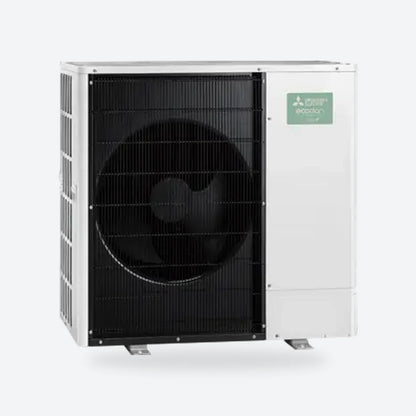 Mitsubishi Electric Ecodan R290 air source heat pump outdoor unit, seen from the left