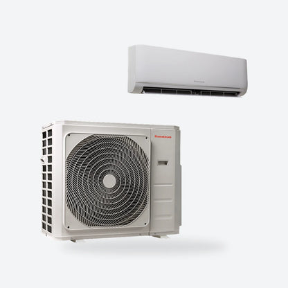 Alpha UE Multi multi-split pack: a white outdoor unit with one large fan and a white Gotha wall-mounted indoor unit.