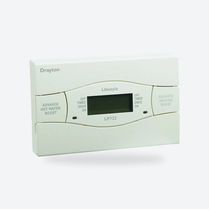 Drayton LP722 Lifestyle 7 day 2 channel programmer, front view