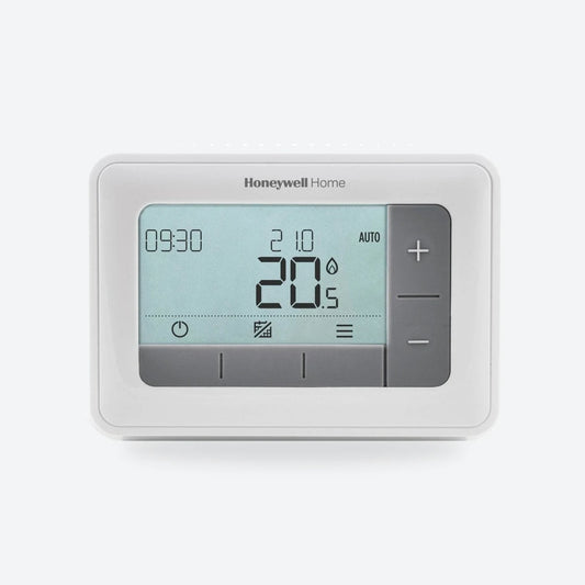 Honeywell Home T4 wired 7 day programmable thermostat, front view