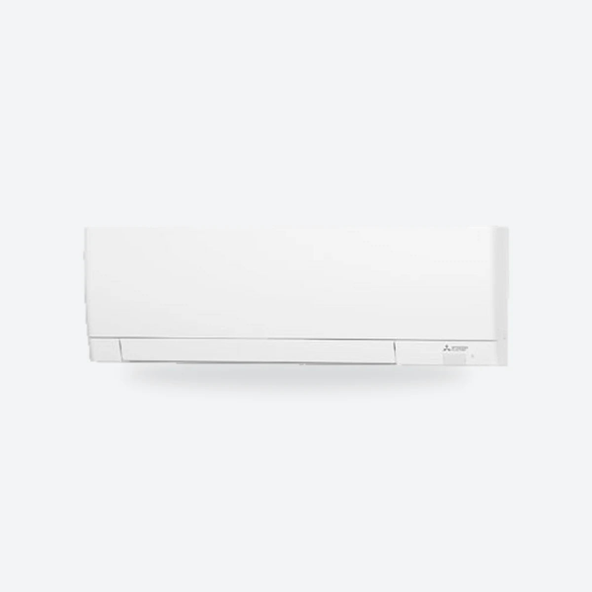 Mitsubishi Electric MSZ-AY compact wall-mounted air conditioning indoor unit in white, seen from the front.