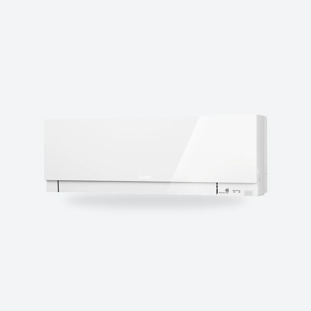 Mitsubishi Electric MSZ-EF Zen wall-mounted air conditioning indoor unit in glossy white, seen from an angle.